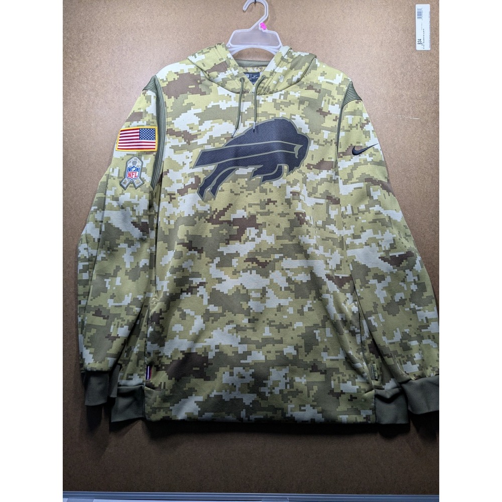 Nike Buffalo Bills Salute to Service Hoodie Mens XL Camo NFL Dri-FIT NKQ6-10P5